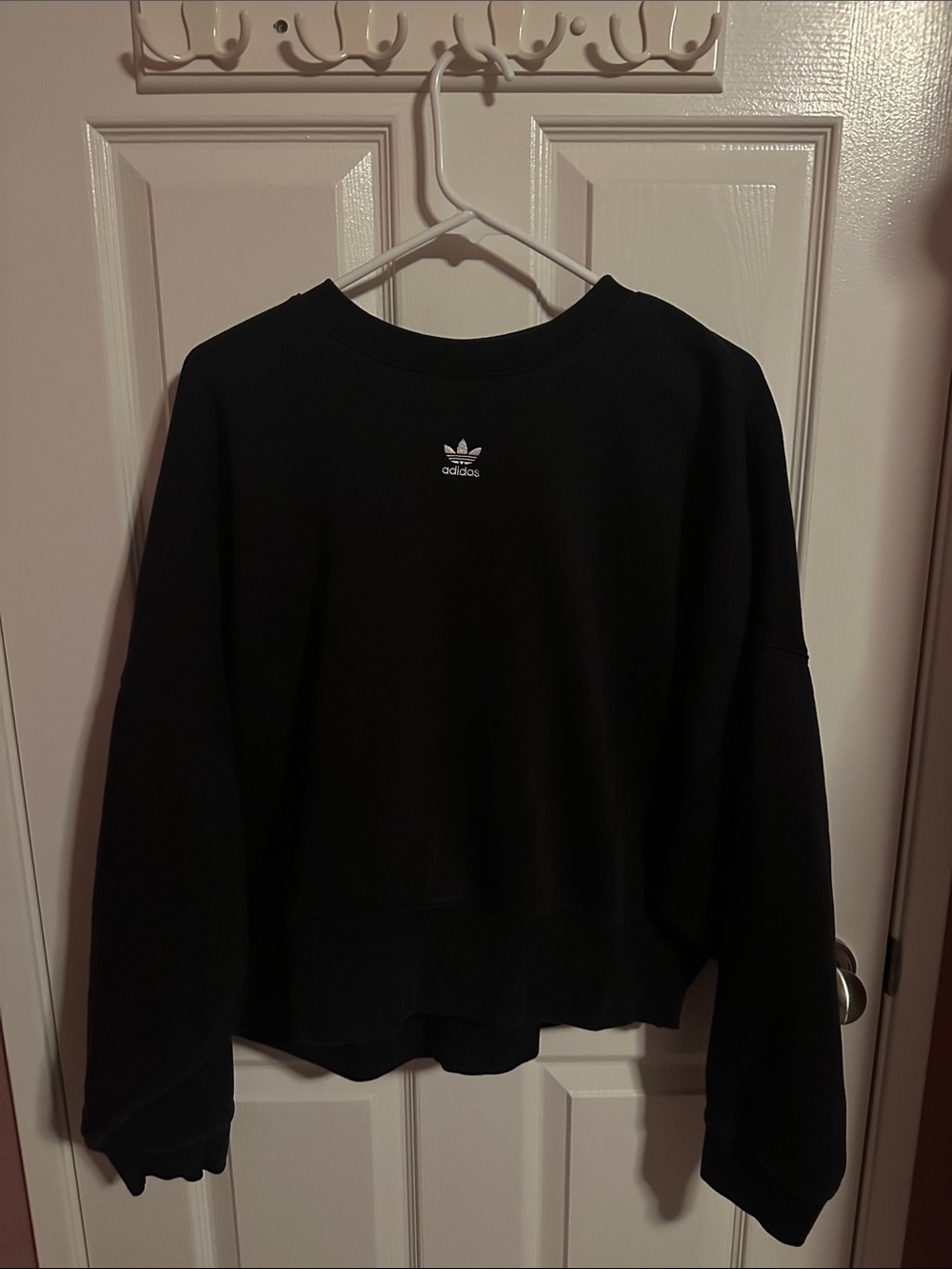 adidas Black Crewneck Sweatshirt with Trefoil Logo